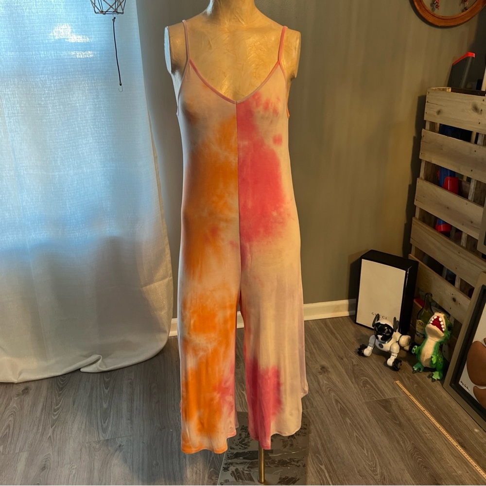 Tie-Dye Jumpsuit in Pink and Orange